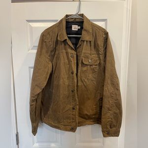 Huckberry flannel-lined Waxed Trucker Jacket